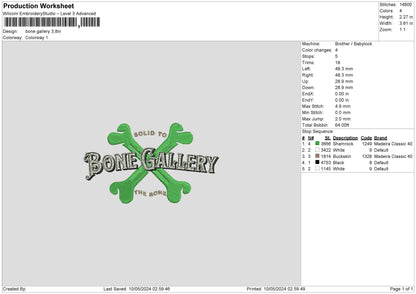 Bone002 Embroidery Machine Design File 6 sizes