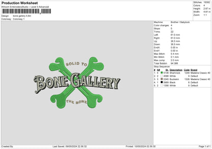 Bone002 Embroidery Machine Design File 6 sizes