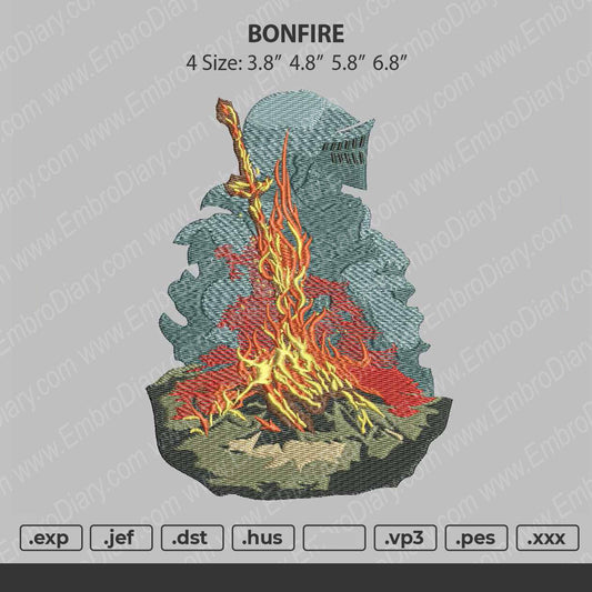 BONFIRE Embroidery Machine Design