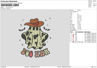 Boo Haw Embroidery File 6 sizes