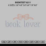 Booktext 0211 Embroidery File 6 sizes