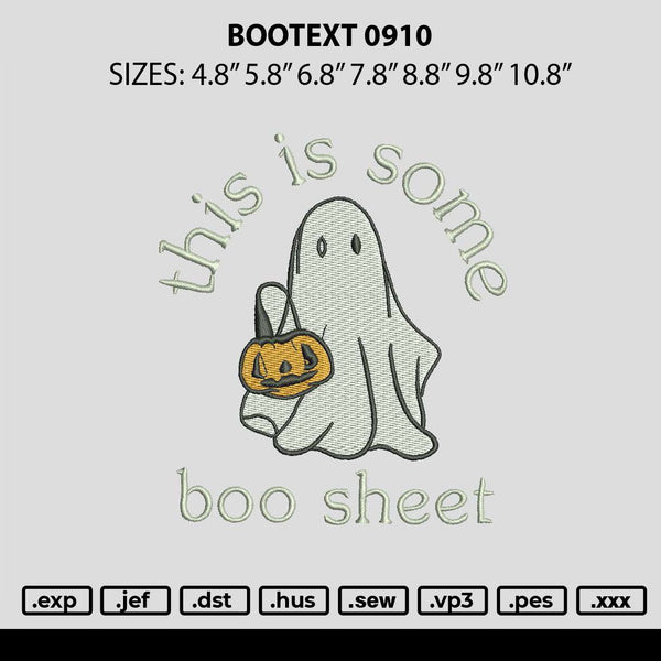 Bootext 0910 Embroidery File 6 sizes