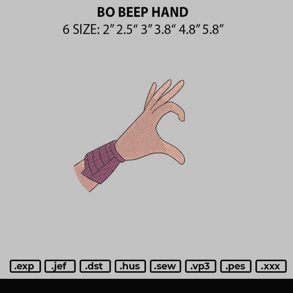 Bo Beep Hand Embroidery File 6 sizes