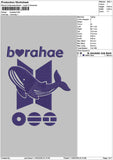Borahaetext 01 Embroidery File 6 sizes