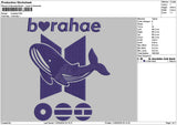 Borahaetext 01 Embroidery File 6 sizes