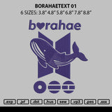 Borahaetext 01 Embroidery File 6 sizes