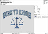 Born Text Embroidery Machine File 6 sizes