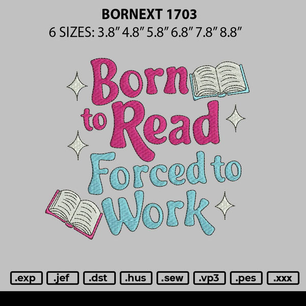 Borntext 1703 Embroidery File 6 sizes