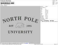 North Pole Embroidery File 4 size