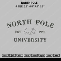 North Pole Embroidery File 4 size