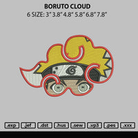 Boruto Cloud Embroidery File 6 sizes