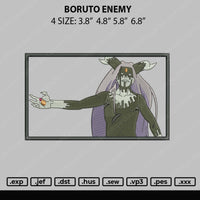 Boruto Enemy Embroidery File 4 size