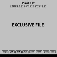 Player97 Embroidery File 6 sizes