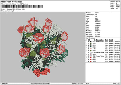 Bouquete 3011b Embroidery File 6 sizes