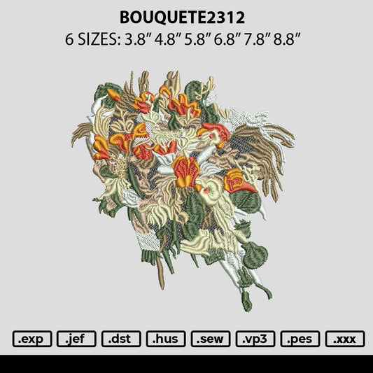 Bouquete2312 Embroidery File 6 sizes