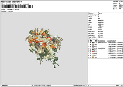 Bouquete2312 Embroidery File 6 sizes