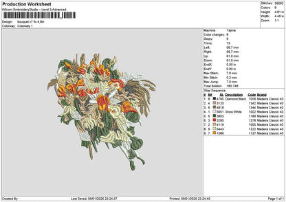 Bouquete2312 Embroidery File 6 sizes