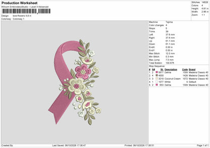 Bow Flowers 0610 Embroidery Machine Design File 6 sizes