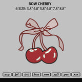 Bow Cherry Embroidery File 6 sizes