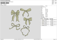 Bows Embroidery File 6 sizes