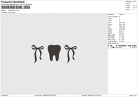 Bows Tooth Embroidery File 6 size