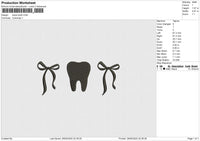Bows Tooth Embroidery File 6 size