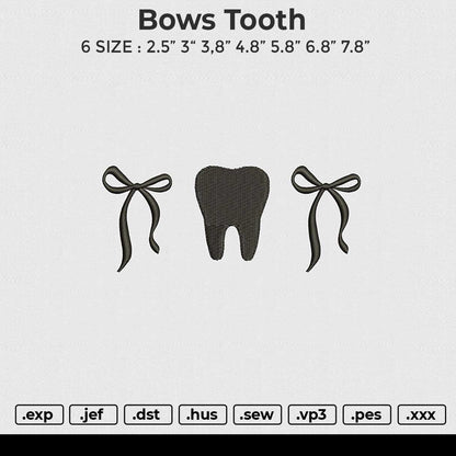 Bows Tooth Embroidery File 6 size