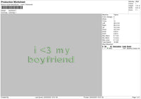 Boyfriend Luv Embroidery File 6 sizes