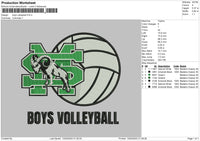 Volley Boys Embroidery File 6 sizes