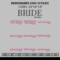 Bridesnames 2509 Embroidery 10 Files