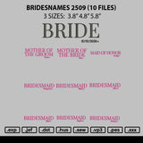 Bridesnames 2509 Embroidery 10 Files