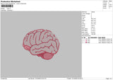 Brain Embroidery File 6 sizes