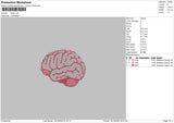 Brain Embroidery File 6 sizes