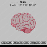 Brain Embroidery File 6 sizes