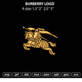 Burberri Logo Embroidery File 4 size