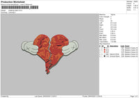 Breaking Heart 002 Embroidery File 6 sizes