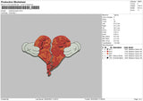 Breaking Heart 002 Embroidery File 6 sizes