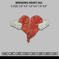 Breaking Heart 002 Embroidery File 6 sizes