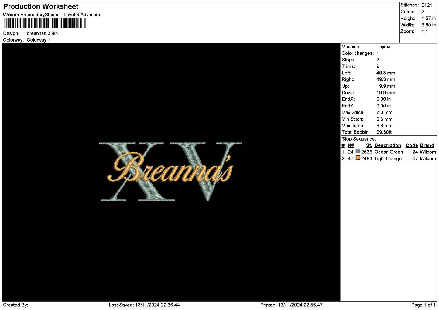 Breannastext Embroidery File 6 sizes