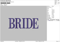 Bride Embroidery File 6 sizes