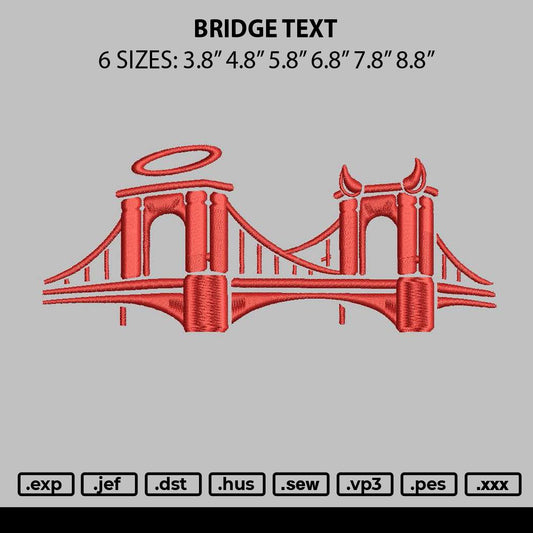 Bridge Red Embroidery File 6 sizes