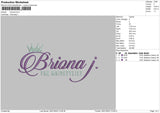 Briona J Embroidery File 4 size