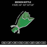 Broken Bottle Embroidery File 4 size