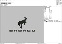 Bronco Embroidery File 4 size