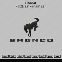 Bronco Embroidery File 4 size