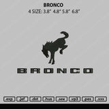 Bronco Embroidery File 4 size