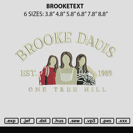 Broke Davis Embroidery Design File 6 sizes
