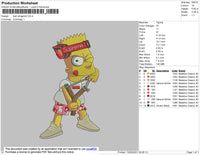 Bart Slingshot Embroidery File 4 size