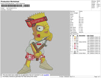 Bart Slingshot Embroidery File 4 size