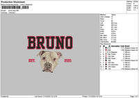 Bruno Dog Embroidery File 6 sizes